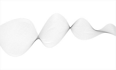 Abstract Wavy Line Pattern Vector – Flowing Black Curves on White Background