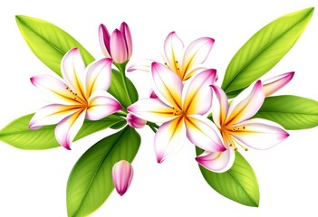 Fototapeta premium Hand-drawn ylang-ylang flowers, leaves, and buds; isolated vector illustrations ideal for beauty & spa branding, clipart, graphic