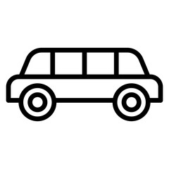 Limousine Vector Line Icon Design
