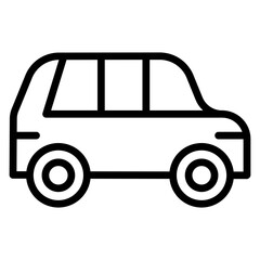 Minivan Vector Line Icon Design
