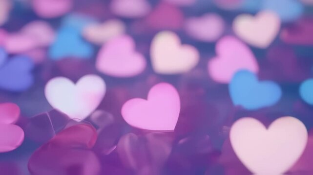 Pastel pink & blue cartoon hearts