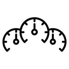 Dashboard Display Vector Line Icon Design