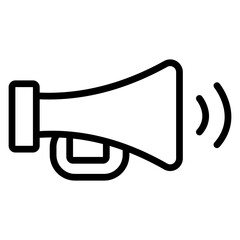 Car Horn Vector Line Icon Design