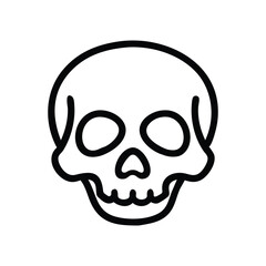 Solid black silhouette icon of a human skull.
