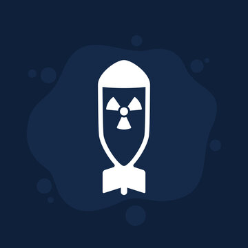 nuclear bomb vector icon on dark
