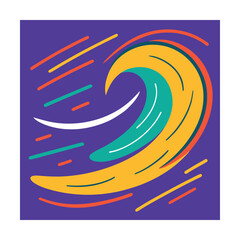 Obraz premium Crayon Abstract Motion Lines with Hand Drawn Curve Effects