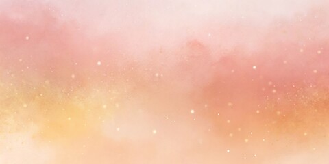 Abstract Peach and Gold Watercolor Background, Soft, Dreamy, Sparkling Texture