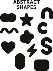A vector set of black and white heart icons, perfect for web design and Valentine's cards