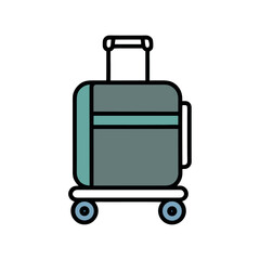 Suitcase trolley silhouette luggage illustration