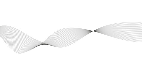 Seamless wavy curve lines on transparent background. Flowing wave future technology concept. Business, voice, sound, music, poster, banner background.