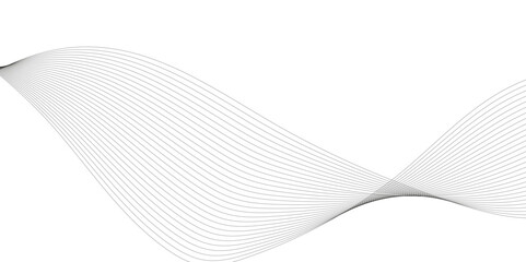 Technology and business wave lines on transparent background. Vector curve wave line seamless pattern. Gray curved line for banner design and frequency sound wave line. Future technology concept.