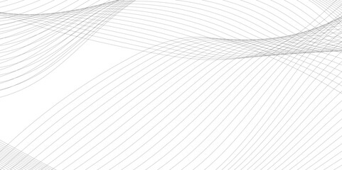 Fototapeta premium Technology and business wave lines on transparent background. Vector curve wave line seamless pattern. Gray curved line for banner design and frequency sound wave line. Future technology concept.