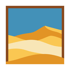 Obraz premium Desert Sand Dune Wave Frame with Golden Tones