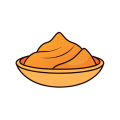 Turmeric powder spice vector icon 