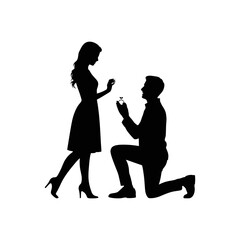 Silhouette Proposal: A moment frozen in time, the silhouette captures the raw emotion of a marriage proposal, with one partner kneeling and offering a ring to their beloved.