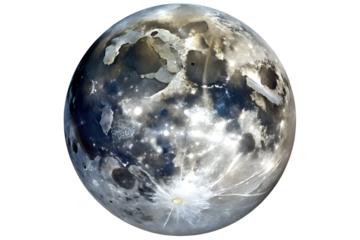 A solitary blue earth globe on a black background, highlighting continents and oceans from space at night