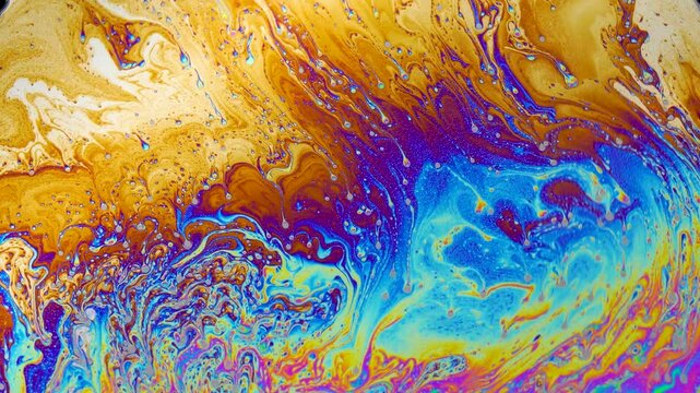 Psychedelic multicolored background abstract. Rainbow colors. patterns background. Photo macro shot of soap bubbles.
