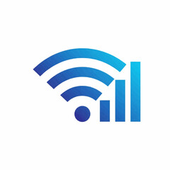 Wireless network signal strength graphic, showing increasing data transfer rate.