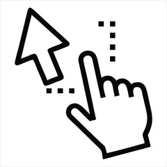 Digital cursor hand pointing with a pixelated arrow symbolizing computer interaction and web navigation isolated on white background