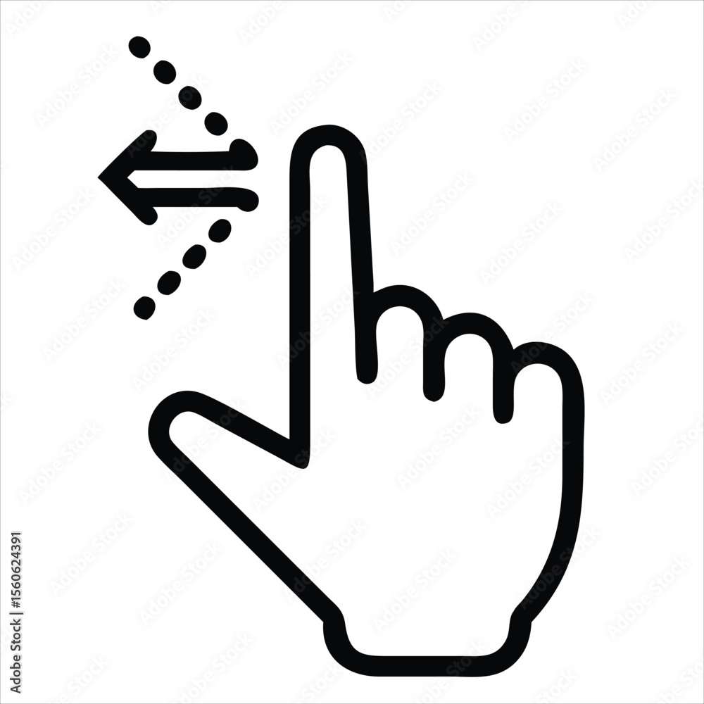 Poster digital cursor arrow and human hand icon representing a click action or user interaction isolated on