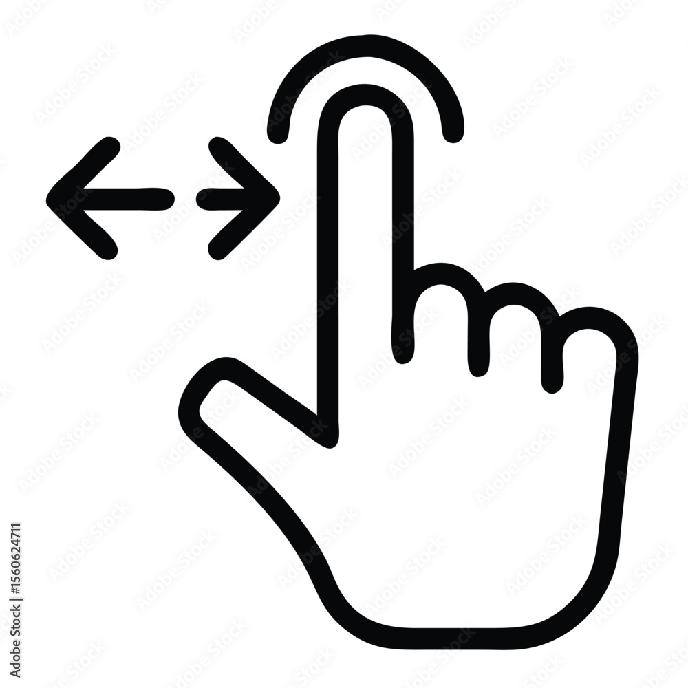 Fototapete Digital hand cursor clicking a computer mouse with a pointer arrow representing user interaction and digital navigation isolated on white background
