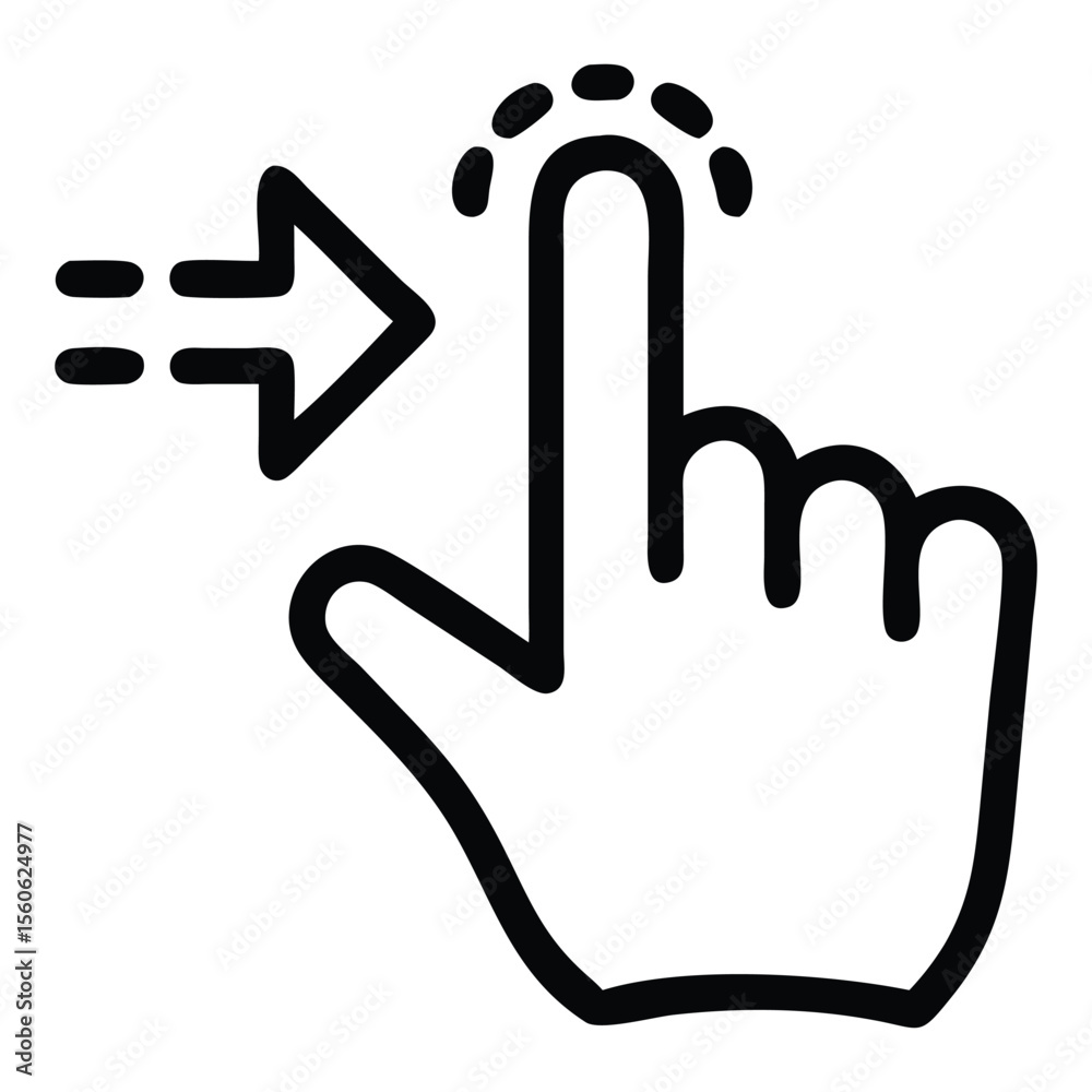 Fototapete Digital illustration of a computer mouse cursor clicking an icon with a stylized pixelated hand pointing isolated on white background