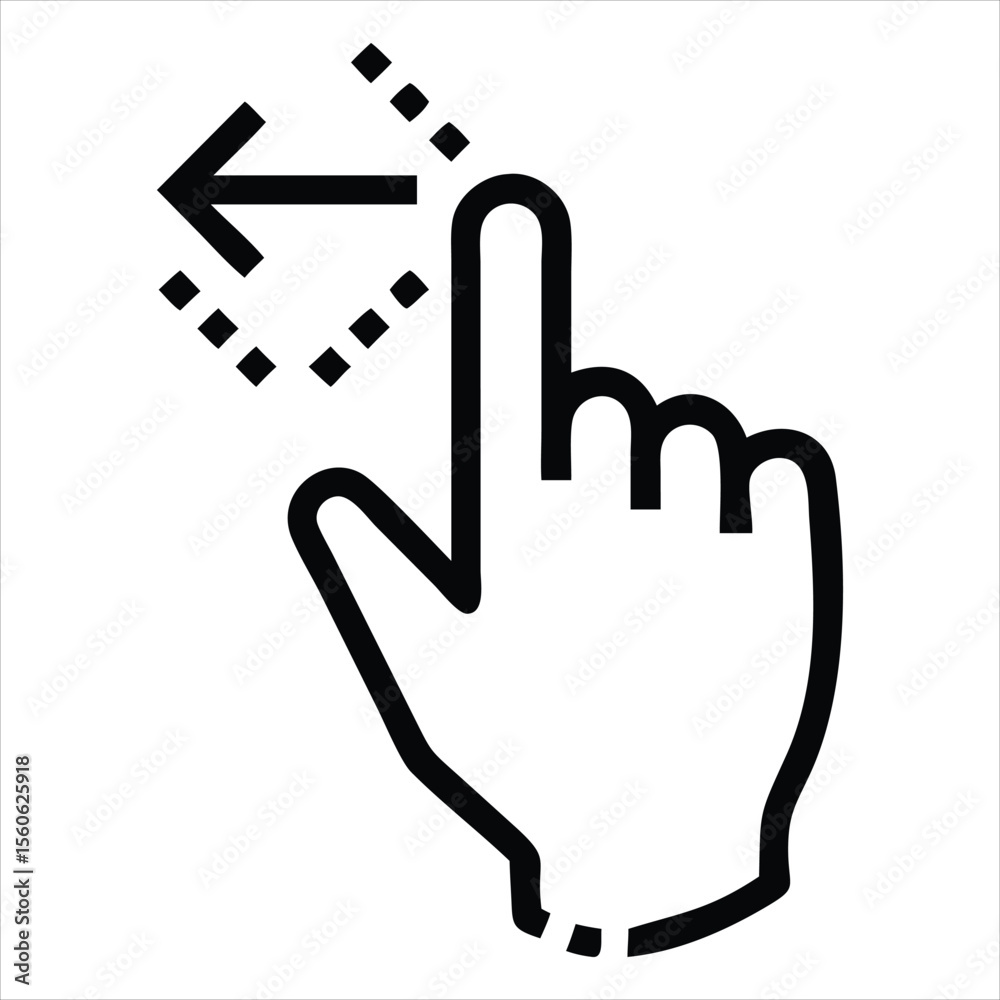 Fototapete Digital hand cursor clicking a computer mouse icon representing user interaction and web navigation isolated on white background