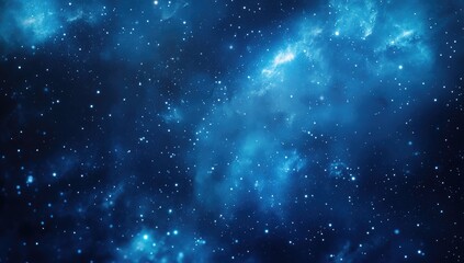 Fototapeta premium Deep space nebula, vibrant blues and dark voids