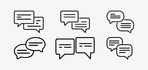 A collection of chat and speech bubbles isolated on white background