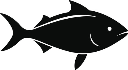 halibut fish silhouette icon on white background	
