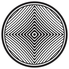 Abstract Pre-Columbian textile pattern, geometric hypnotic vector symbol