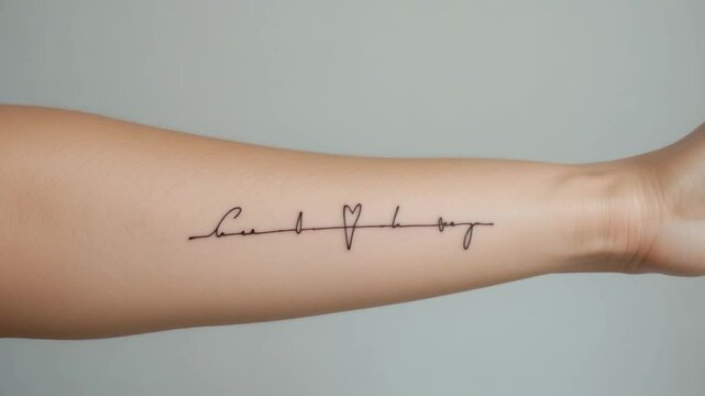Forearm Tattoo with Meaningful Script: "Love Always" - Clean Studio Shot Collection