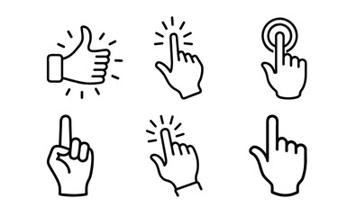 Fototapeta premium Various hand gestures commonly associated with digital interactions and user interface commands