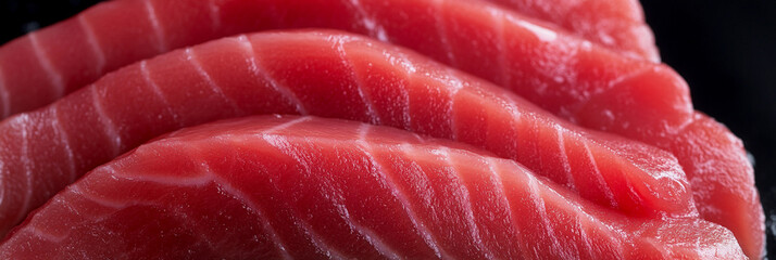 Freshly sliced tuna ready for sushi preparation Generative AI