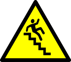Be careful of stairs sign.