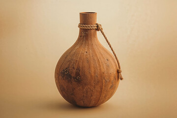 Rustic Clay Vase with Rope Detail