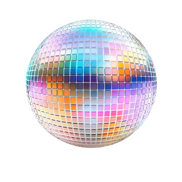 Disco ball isolated on transparent background