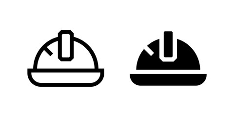 Essential work helmet icon set for safety, construction, and hard labor. Useful for engineering, building, and protective gear themes.