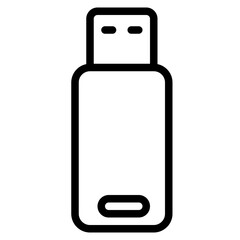 Flasdisk icon with outline theme and transparent background