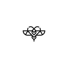 Bee in heart shape logo idea.