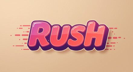 Bold 3D Text Effect Rush -  Vibrant Gradient Design