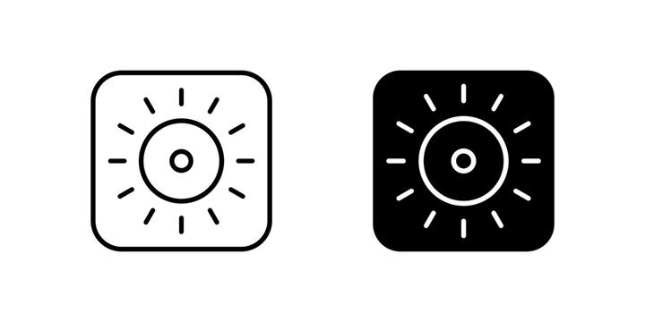 Modern downlight lamp icon set for interior lighting, fixtures, and illumination. Ideal for home decor, architecture, and energy themes.