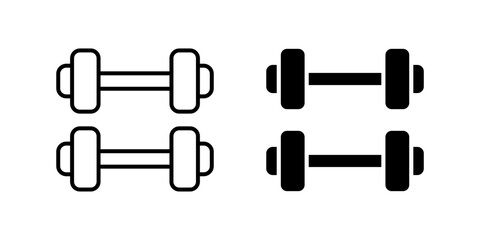 Classic dumbbells gym fitness icon set for weightlifting, strength training, and exercise. Essential for workouts, sports, and healthy lifestyle.