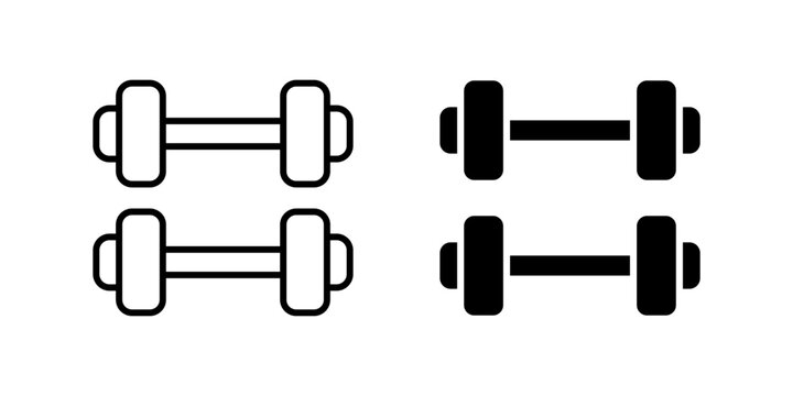 Classic dumbbells gym fitness icon set for weightlifting, strength training, and exercise. Essential for workouts, sports, and healthy lifestyle.
