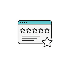 Five stars rating icon, perfect for evaluating user experience.