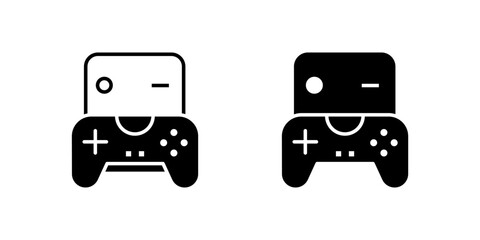 Modern gaming console controller icon set for video games, entertainment, and digital play. Ideal for esports, recreation, and tech themes.