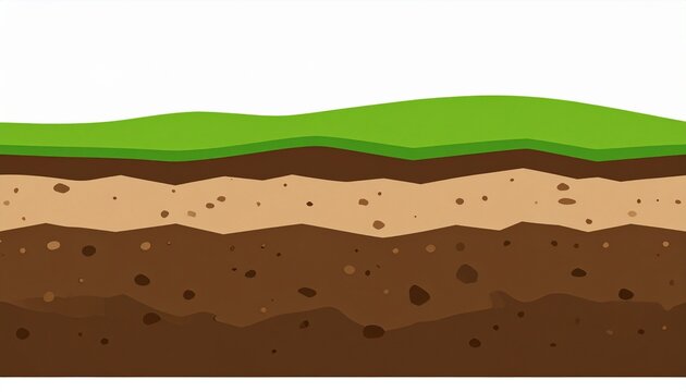 シンプルな地層とグラデーション、地理、イラスト風に仕上げる