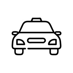 Obraz premium Taxi car icon in simple line art style on white background 