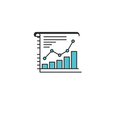 An icon representing a chart displaying an upward trend, with a clear visual depiction of business growth.