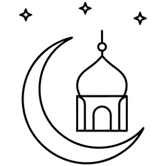 silhouette of mosque